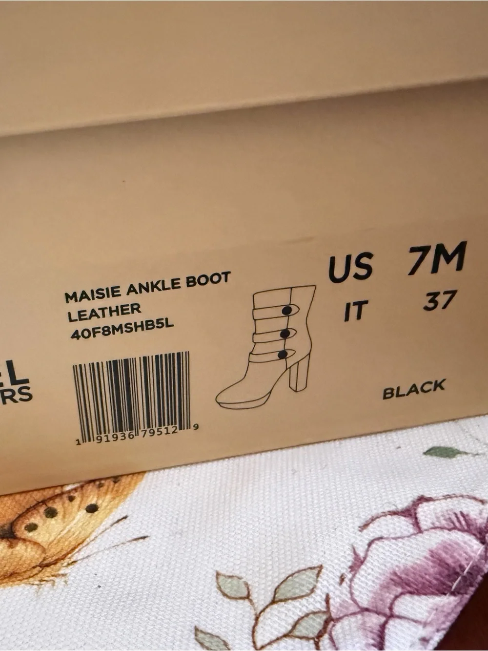 Michael Kors Black Leather Gold-Button High Heel Ankle Boots